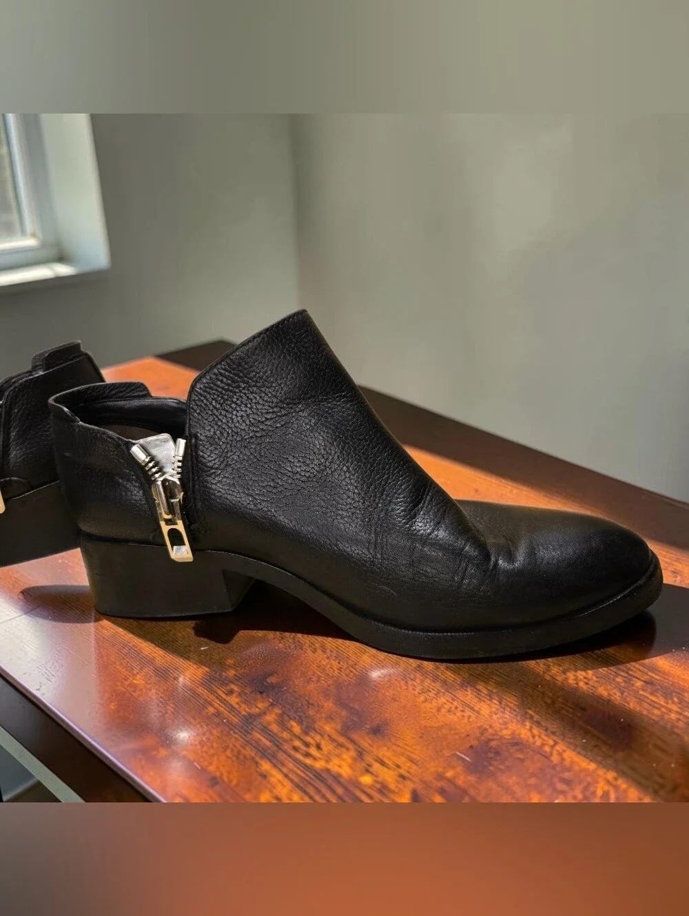 3.1 Phillip Lim Black Leather Short Ankle Booties Size 37.5 / US 7